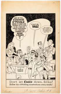 Humor Comic Artist Cookie #1 Inside Back Cover Original Art (ACG, 1946). | Heritage