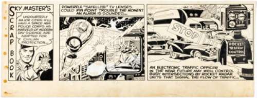 Jack Kirby and Wally Wood Sky Masters of the Space Force Partial Sunday Comic Strip Original Art (George Mathew Adams Service, c. 1958-61). | Heritage