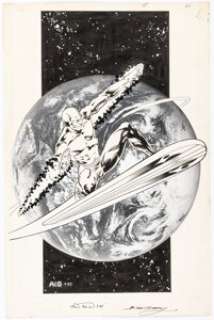Ian Akin and Brian Garvey Marvel Fanfare #33 Silver Surfer Illustration Original Art (Marvel, 1987). | Heritage