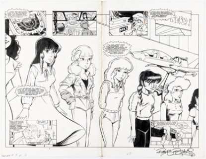 Reggie Byers and Tom Poston Robotech: The Macross Saga #9 Double Page Spread 6-7 Original Art (Comico, 1986). (Total: 2 Original Art)