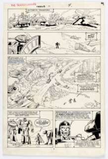 Don Perlin, Ian Akin, and Brian Garvey The Transformers #19 Omega Supreme First Appearance Issue Story Page 4 Original Art (Marvel, 1986). | Heritage
