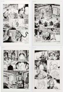 Guy Davis B.P.R.D.: Plague of Frogs #5 Story Pages 6 and 16-18 Original Art (Dark Horse, 2004). (Total: 4 Original Art)
