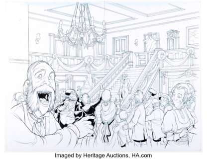 David Baldeon Zombies Christmas Carol #5 Double Page Spread 16-17 Original Art Group (Marvel, 2011). (Total: 2 Original Art)