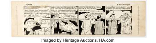 Harry Haenigsen Penny Daily Comic Strip Original Art dated 11-30-48 (N.Y. Herald Tribune, 1948).