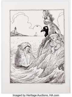 Tony Millionaire "Sock Monkey" Ad Illustration Original Art (Dark Horse, 2003).