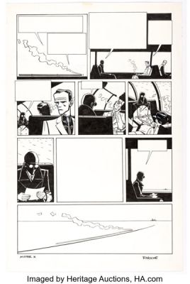 Paul Rivoche Mister X Unpublished Story Page 6 Original Art (c. 1980s).