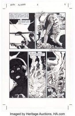 Richard Corben Aliens: Alchemy #2 Story Page 9 Original Art (Dark Horse 1997). | Heritage