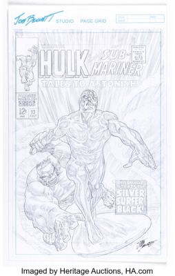 Joe Bennett Immortal Hulk #42 Silver Surfer Homage Cover Pencils Original Art (Marvel, 2021). | Heritage