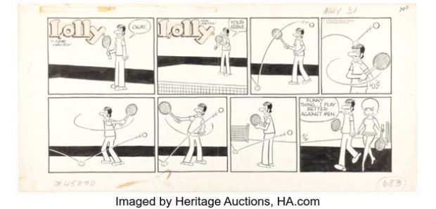 Pete Hansen Lolly Sunday Comic Strip Original Art dated 5-31-70 (Chicago Tribune, 1970).