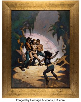 Mike Hoffman - Punk Girl vs Tiger Girl Painting Original Art (2000). | Heritage