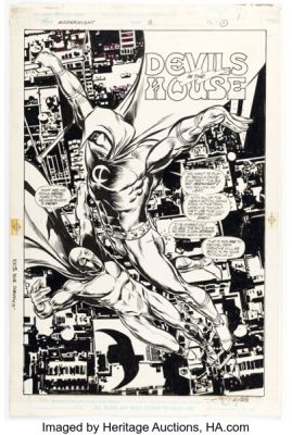Sal Velluto and Tom Palmer Marc Spector: Moon Knight #8 Splash Page 1 Original Art (Marvel, 1989). | Heritage