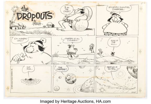 Howard Post The Dropouts Sunday Comic Strip Original Art dated 10-1-78 (United Feature Syndicate, 1978).