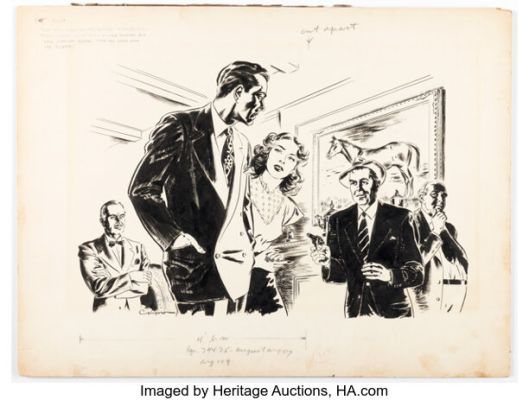 Charles Zingaro - Couple at Gunpoint Pulp Illustration Original Art (Publisher, Date). | Heritage