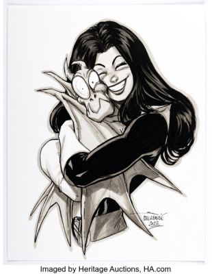 Scott Dalrymple - Kitty Pryde and Lockheed Illustration Original Art (2022).