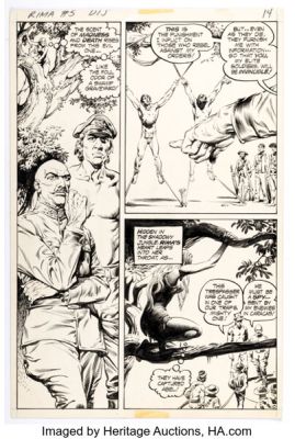Joe Kubert and Nester Redondo Rima The Jungle Girl #5 Story Page 10 Original Art (DC, 1975). | Heritage