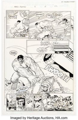 Pop Mhan and Mike Witherby Marvel Fanfare #2 Hulk and Wolverine Story Page 15 Original Art (Marvel, 1996).