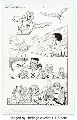 Staz Johnson and Scott Koblish New X-Men #4 Hellions vs. New Mutants Story Page 4 Original Art (Marvel, 2004).
