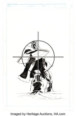 Samuel Clarke Hawbaker Nomad #1 Captain America Gatefold Illustration Element Original Art (Marvel, 1992).