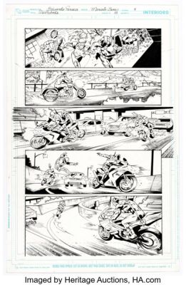 Mariah Benes [Eduardo Pansica printed blue lines] Deathstroke #13 Story Page 9 Original Art (DC, 2012).