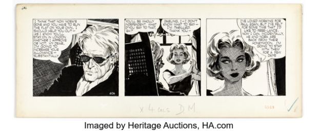 David Wright Carol Day #606 Daily Comic Strip Original Art (London Daily Mail, 1958). | Heritage