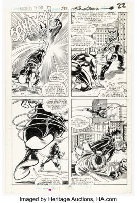 Ron Frenz and Brett Breeding Thor #393 Story Page 17 Original Art (Marvel, 1988). | Heritage