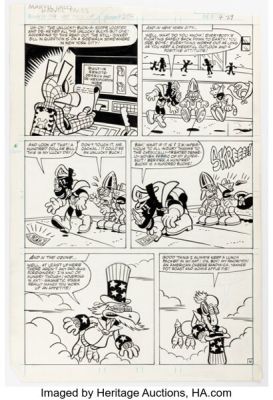 Joe Albelo and Pierre Fournier Marvel Tales #204 Spider-Ham Story Page 4 Original Art (Marvel, 1988).