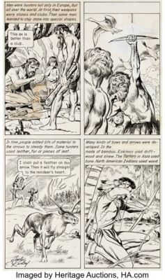 Jack Kirby and Dick Ayers The World Around Us #31 - Hunting Page 7 Original Art (Gilberton, 1961). | Heritage