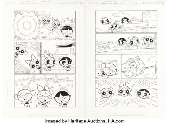 Christopher Cook and Mike DeCarlo The Powerpuff Girls #62 "Big Boys’ Toys" Story Pages Original Art Group of 2 (DC, 2005). (Total: 2 Original Art) | Heritage