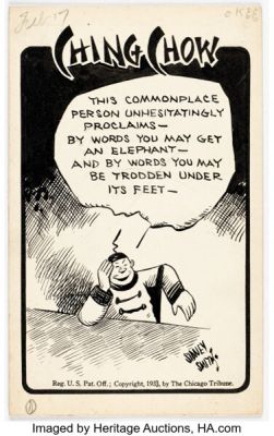 Sidney Smith Ching Chow Daily Comic Strip Original Art dated 2-17-33 (Chicago Tribune, 1933). | Heritage