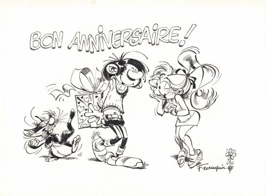 André Franquin (1924-1997) | Lot 24 : Gaston Lagaffe - Bon anniversaire | Huberty Breyne
