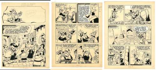 Bottaro, Luciano - 3x Planche originale - Pepito - Un drôle d’anniversaire - (1965) | Catawiki