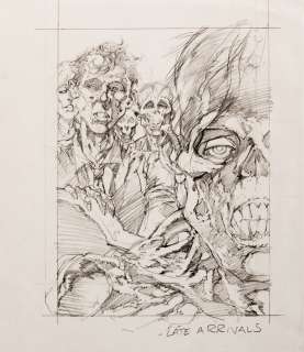 Bernie Wrightson original â€œLate Arrivalsâ€ pencil rough trading card artwork. | Profiles in History