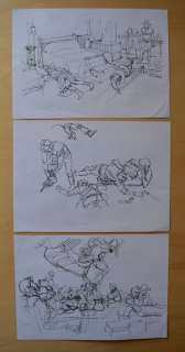 Tex - B. Brindisi - 3x sketch originale - Loose page - First edition | Catawiki