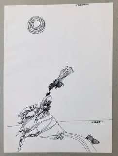Sergio Toppi - Illustrazione originale firmata + Litografia omaggio - First edition | Catawiki