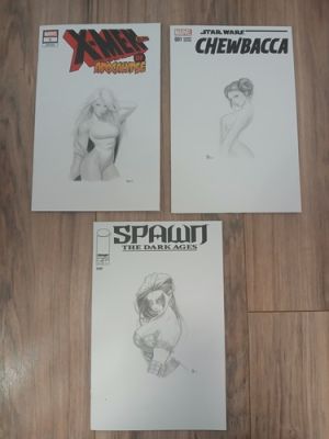 X-MEN WHITE QUEEN LEIA ANGELA ORIGINAL SKETCH COVER ART DRAWINGS LOT OF 3 COMICS | eBay US (Buy It Now)