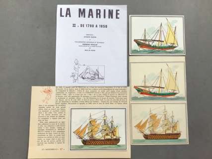 Hergé - Mise en couleurs originale du Chromo 88 et 97 - Voir et Savoir - La Marine (1963) | Catawiki