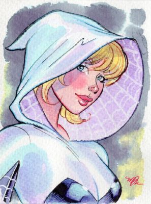 Michael Dooney - Spider Gwen Watercolor Original