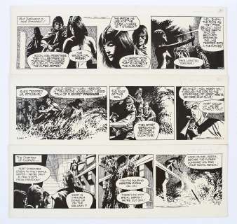 Garth: 3 original consecutive artworks (1973) drawn and signed by Frank Bellamy from the Daily | Comic Book Auctions ltd