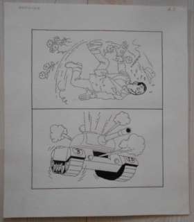 Kuifje - Originele tekening Studio Hergé - De Zaak Zonnebloem - tekenboekje - (1975) | Catawiki