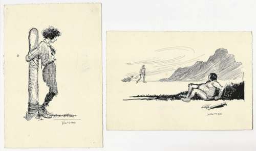 Yambo (Enrico Novelli) - 2x illustrazioni originali "L’ Arcipelago della Fantasia" - Loose page - (1930) | Catawiki