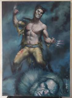 X-Men - Wolverine vs Sabretooth Commission on Canvas - Parrillo - First edition - (2015) | Catawiki