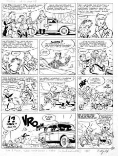 Greg Michel. (1931-1999) | GREG Michel. Â«Zig et PuceÂ». Encre de Chine pour la planche 8 de l’albu | Tessier Sarrou