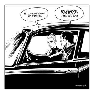 Antonio Muscatiello - Diabolik e Eva - Illustrazione originale "Il lockdown è finito" - Loose page - (2020) | Catawiki