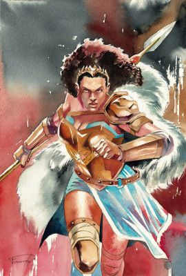 Denny Fernandez | Wonder Woman Watercolor Illustration | Raremarq (Buy It Now)