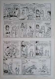 Bosschaert, Jan - Originele pagina (p.2) - De geverniste vernepelingskes - Gag met Roxanne en Sylvie De Caluwé | Catawiki