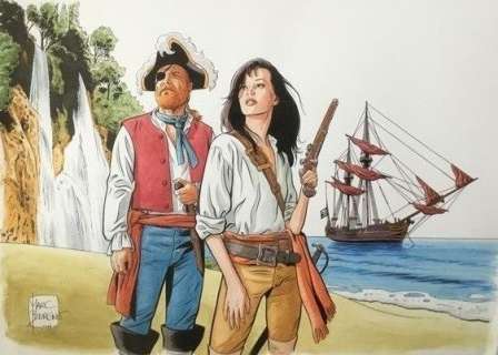 Barbe Rouge - Dessin original - Barbe Rouge et Elisa Davis (2019) | Catawiki