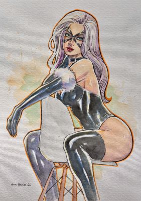 Marc Holanda | Black Cat Illustration 9x12 | Raremarq (Buy It Now)