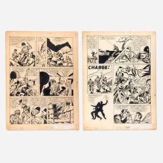 Gil Kane, Jeep Comics #1 Story Pages 34 & 36 Original Art (R.B. Leffingwell, 1944) | Landry Pop Auctions