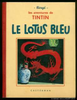 Hergé | TINTIN 05. Le lotus bleu. 4e plat A9 Petite image collée, 4 hors | Coutau Bégarie