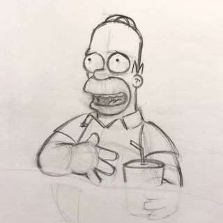 THE SIMPSONS - HOMER - Original Animation Production Drawing EP 04 / Season 09 - Matt Groening - First edition - (1997) | Catawiki
